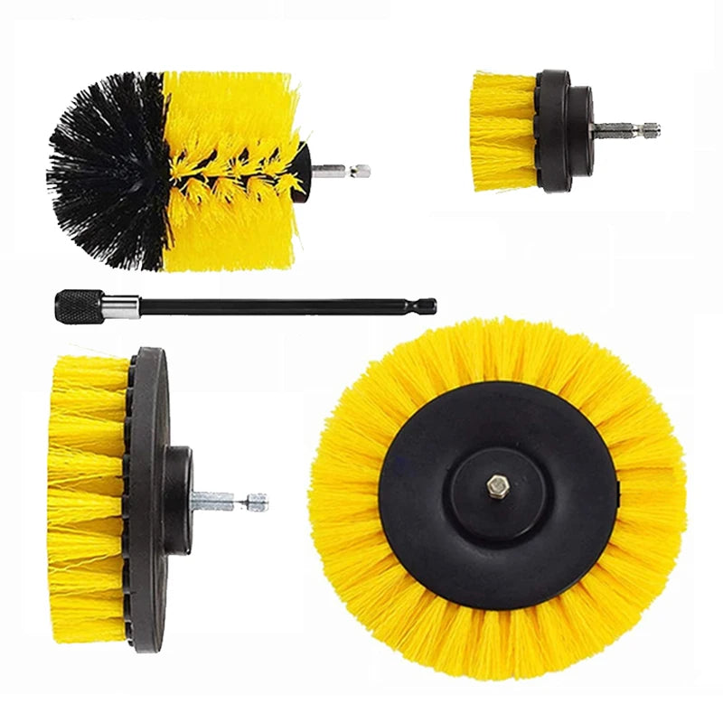 3Pcs/5Pcs Electric Scrubber Brush Drill Brush Kit Power Drills Scrubber Brush For Carpet Glass Car Tires Nylon Brushes 2/3.5/4''